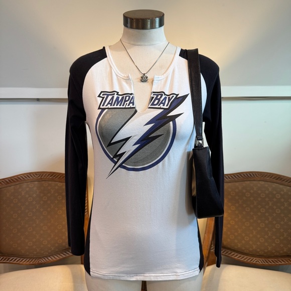 Reebok Tops - Women's Tampa Bay Lightning Black and White Long Sleeve Top